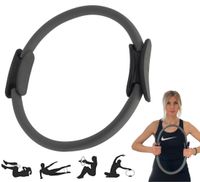 Winch Pilates Ring PRO Grau |  mit Weicher-Polsterung, Anti-Rutsch-Griff|Widerstandsring für Ganzkörpertraining, Yoga & Pilates