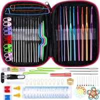 Häkelnadel Set mit 100 pcs Stricknadeln Zubehöre und Tasche, EINWEG