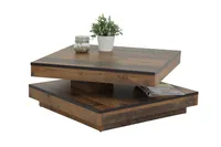 Funktionscouchtisch BenNachbildung Oldwood - Sockelfuß - 360° drehbare Tischplatte - 77,7 x 77,7 cm