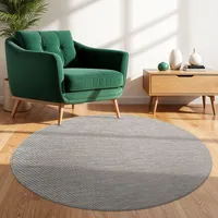 TT Home Teppich Für Outdoor Küchenteppich Balkon Terrasse Unifarbenes Design Modern Größe 160 cm Rund