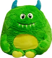 Monster Kuschelkissen 35 x 40 cm Grün Kinder Dekokissen Zierkissen Autokissen
