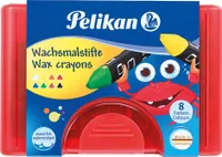 Voskové pastelky, 8 ks, červené, pevné