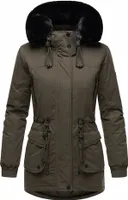 Navahoo Damen Winter Jacke Kurz Stepp Mantel Parka Kapuze warm Kunstfell Olessaa Anthrazit Gr. 38 - M