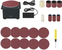 Mini-Tisch-Scheibenschleifer - elektrischer Schärfer, 7 Geschwindigkeiten, 10 Schleifscheiben für Holz, Metall, Acryl, Stein