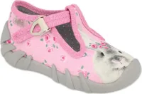 Befado 110P420 rosa Hausschuhe mit Kaninchen