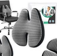 Lendenkissen aus Memory-Schaum für Bürostuhl & Autositz - Lordosenstütze Kissen Orthopädisches Rückenstütze - GRAU Ergonomisches Rückenkissen 40x43