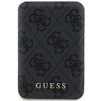 GUESS MagSafe Powerbank 5.000 mAh mit Kabel Leather Metall Logo Schwarz