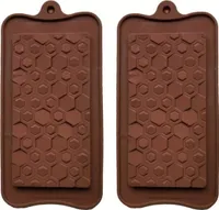 GKA 2 Stück Silikon Schokoladenform Waben für Schokoladentafel Silikonform brechbare Form Schokoriegel Schokoladenriegel Schokolade