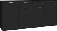 Kredens czarny 160x36x75 cm materiał drewnopochodny