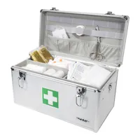 HMF 14701-09 Medizinkoffer, Erste Hilfe Koffer, Aluminium, Arzneikoffer, 40 x 22,5 x 20,5 cm, silber