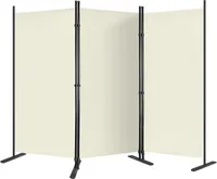 Raumteiler 275 x 180cm Paravent Outdoor Raumteiler Trennwand Sichtschutzwand mit Nägel und Kabelbinder Stellwand Sichtschutz Balkon Außen, Beige CEEDIR