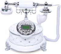 Festnetztelefone Retro Telefon Schnurgebundene Vintage Antikes Telefon Nostalgietelefon Haustelefon mit Caller ID LCD Display Wählscheibe Metallklingel für Büro Café Bar Hotel