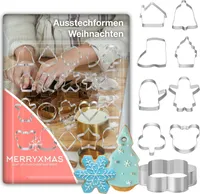 20x Ausstecher Weihnachten & Advent Motive Set - Keksausstecher zum Backen - Steckform & Plätzchenausstecher & Ausstecher