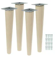 Möbelfüße 45 cm Höhe Holzfüße gerade aus Buche Holzmöbelfüße Tischbeine Möbelbeine Holz Schrank Beine Kegel 4 Stück