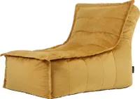 icon Sitzsack-Liege Bean Bag Dolce, Gelb, Samt, XXL Sitzsack Sessel Für Erwachsene, Riesensitzsack mit Füllung Für Das Wohnzimmer, Sitzsack Groß Plüsch - Hergestellt in Deutschland