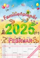 Familienplaner Cartoon 2025 - Bildkalender 23,7x34 cm - 6 Spalten - Kalender mit Platz für Notizen - mit vielen Zusatzinformationen - Wandkalender