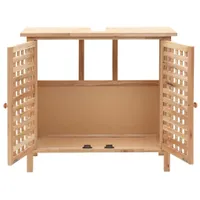 vidaXL Waschbeckenunterschrank Massivholz Walnuss 66x29x61 cm