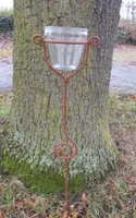 Stabiler Gartenstab Gartenstecker Beetstab Eisen Rost mit Glas 118 cm