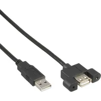 InLine® USB 2.0 Anschlusskabel, Stecker A auf Einbaubuchse A, 0,60m