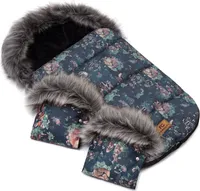 Baby Fußsack und Handmuff, Set, Maße 85 cm, mit Polar Minky, WinterFußsack für Kinderwagen, Wald[071]