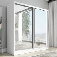 Schwebetürenschrank, 2-türig Schrank mit Spiegel  IVAR 200cm (Weib)