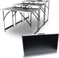Bituxx Mehrzwecktisch 3er Set Tapeziertisch klappbar Höhenverstellbar  Alu 100 x 60 cm bis 30Kg MS-19510