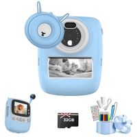 Fine Life Pro Kinderkamera, 30MP Sofortbildkamera WiFi 1080P Selfie Digitalkamera 2,4 Zoll mit 32GB TFKarte, Geschenk für Jungen Mädchen, Blau
