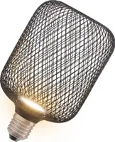 OSRAM DECOR LED FLAT SQUARE čtvercová plochá žárovka s příkonem 3,5 W, 300 lm/2700 K, teplá bílá 827, matná, z plastu v černé barvě, se závitem E27, nestmívatelná, průměr 100 mm.