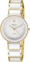 Boccia Damenarmbanduhr Classic 3331-05 Keramik, Titan, weiß, vergoldet