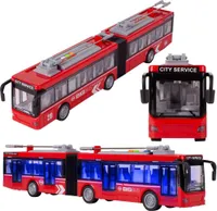 Malplay Interaktívna hračka kĺbový autobus trolejbus so svetlom a tónom pre deti od 3 rokov