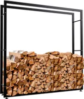 CLP Kaminholzständer Keri V2,schwarz 25x150x150 cm