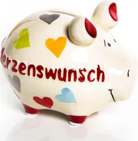 Sparschwein HERZENSWUNSCH aus Keramik - 12,5 cm
