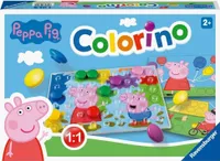 Ravensburger Kinderspiele - 20892 - Prasiatko Peppa Colorino, detská hra na učenie farieb, mozaiková hra s kolíčkami, od 2 rokov