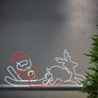 Dekoracja świąteczna Zaprzęg Św. Mikołaja 2D NEON LED 180 cm szerokości