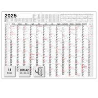 Wandkalender 2025  in A2 Größe - Übersichtlicher Jahreskalender 2025 mit Feiertagen und Wochennummern. Jahresplaner 2025 in 59 x 42 cm