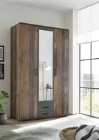 Chicago Kleiderschrank 3-türig 120 cm Old Style Dunkel / Betonoxid