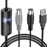USB IN-OUT MIDI-Schnittstellenkabel-Konverter zum PC-Musiktastatur-Adapterkabel