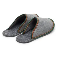 PANTOFFELMANN Gästepantoffel Herren Damen Gästehausschuh Filzpantoffel Hausschlappen Hausschuhe Pantoffel grau 36-39