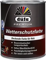 Düfa Premium Wetterschutzfarbe Deckende Farbe für Holz innen&außen Weiß 0,75 L