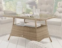 Destiny Gartentisch Casa / Merano 120x77x66cm, Polyrattan, pearl shell