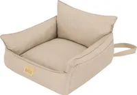 Autosedačka pre psa, box pre psa, pelech pre psa, prepravné boxy, zadné sedadlo, deka pre psa, kôš pre psa, pelech pre mačku, pre malé psy, béžová, (57x55x30 cm)