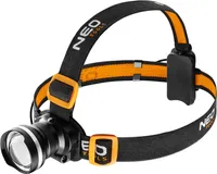 NEO TOOLS Latarka czołowa 400 lum, zoom, CREE R5, 3xAAA