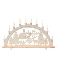 Dřevěný svíčkový oblouk 230V včetně 6 náhradních žárovek - Waldkirche