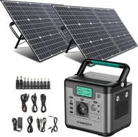 SWAREY S500 Pro 500W (szczyt 1000W) przenośny generator elektrowni 518Wh generator elektrowni słonecznej generator energii słonecznej akumulator LiFePO4 z panelami słonecznymi 2x 100W systemy solarne ładowarka solarna ogniwo słoneczne skrzynka solarna ładowarka do zasilania awaryjnego / kemping / awaryjne / podróż / CPAP / RV / gospodarstwo domowe