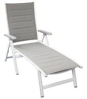 MWH Futosa Klappbare Liege - Material: Aluminium, Farbe: Arctic White, Maße: 140 cmx70 cmx104,5 cm; 879335