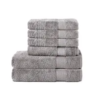 Komfortec 6er Handtuch Set aus 100% Baumwolle, 2er Badetücher 70x140 cm und 4er Handtücher 50x100 cm , Frottee, Weich, Silber