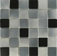 Keramikmosaik 28,8 x 28,8 cm grau schwarz