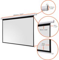 celexon basic 115" Zoll Motor-Leinwand 4:3 | 240x180cm | 4K Full HD 3D | elektrische Leinwand für Beamer-Projektionen