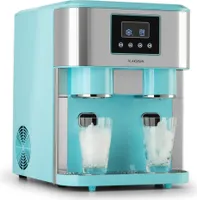 Klarstein Eiswürfelmaschine Klein, 1,8L Eiswürfelbereiter, Eiswürfelmaschine für Crushed und Bullet Eis, Schnelle Mini-Eiswürfelmaschine, Leichte Reinigung, Eiswürfelbereiter für 15kg/24h