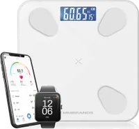 MM Brands Personenwaage Digital mit APP Körperwaage für Körperfett, BMI, Gewicht, Muskelmasse - Weiß
